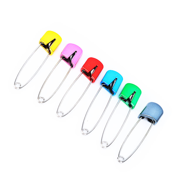 Assorterade färgade blöjnålar Säkerhetslåsande tygblöja Nappy sy stickning tyg nålar (slumpmässig färg) 6st 1#