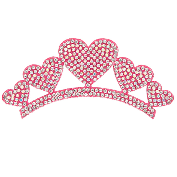 10 st Rhinestone tyg applikation kronformade lappar kläder tillbehör 10x4cm hjärttyp