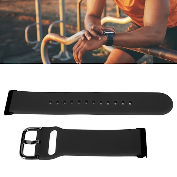 Silikon Smartwatch Armband Justerbart Ersättningsarmband Tillbehör för Suunto7 Svart