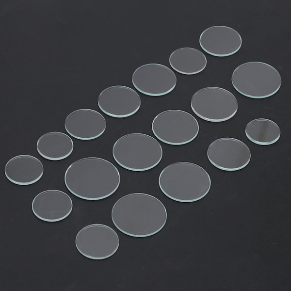 18 st klockglas platt kristall transparent lins set för klockor tillbehör 16-24,5 mm