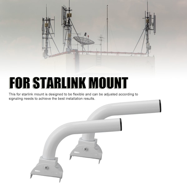 2st Antennfäste för Starlink Kraftigt Rostfritt Stål Justerbart Takfäste Stolpfäste Set för Hemmet