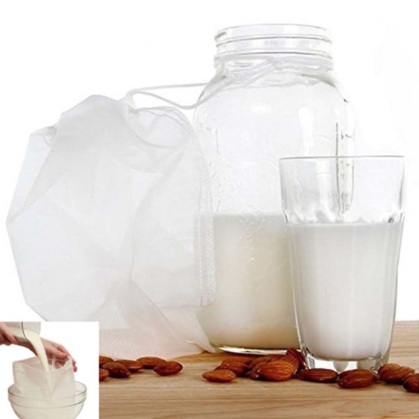 Paket med 2 nötmjölkspåsar för vegansk nötmjölk, mandelmjölk,
