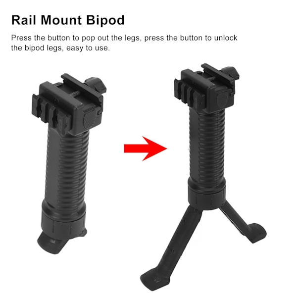 Utomhus hopfällbar bipod Y-fäste i plast ABS skena montering bipod för skytte jakt