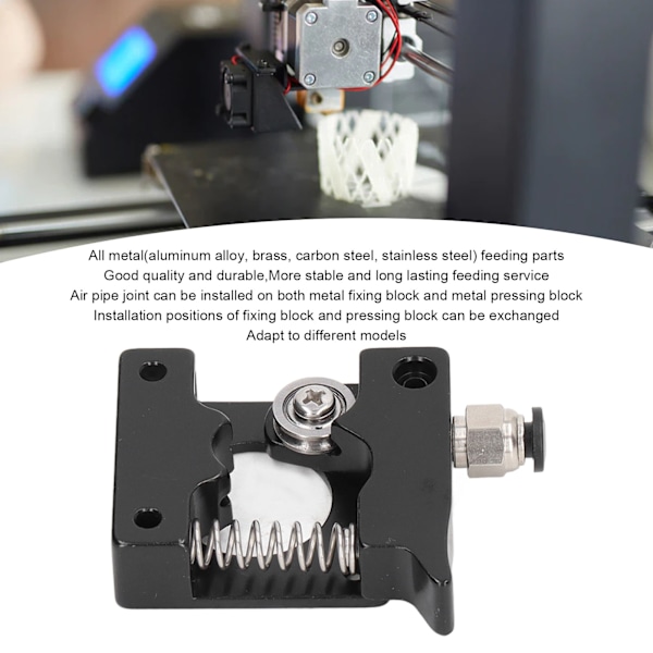 Extrudermatningskit Drivmatare Helmetall 3D-skrivardelar för MK8 1.75mm Filament