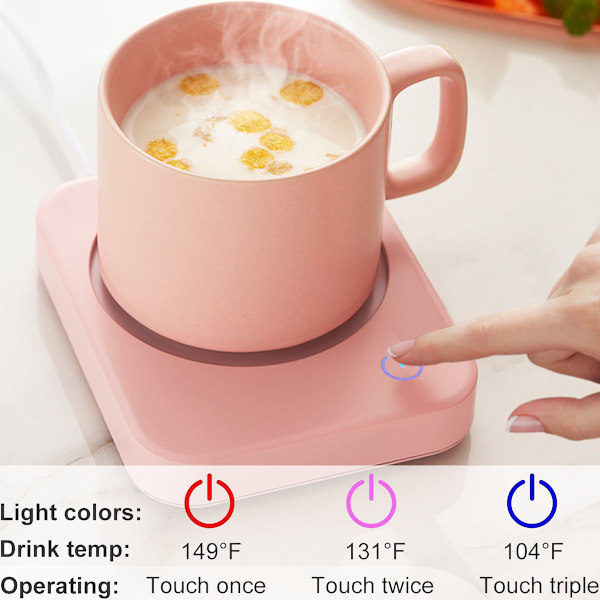 Värmare för kaffemugg, elektrisk kaffevärmare för skrivbord med automatisk avstängning, 3 temperaturinställningar Smart koppvärmare för uppvärmning av kaffe, dryck, mjölk, te