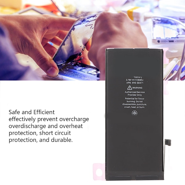 Batteri för IPhone XR 3.79V 11.16Wh 2942mAh Högkapacitets Batteriersättning för A1984 A2105 A2106 A2108 0 Cykel Reservbatteri