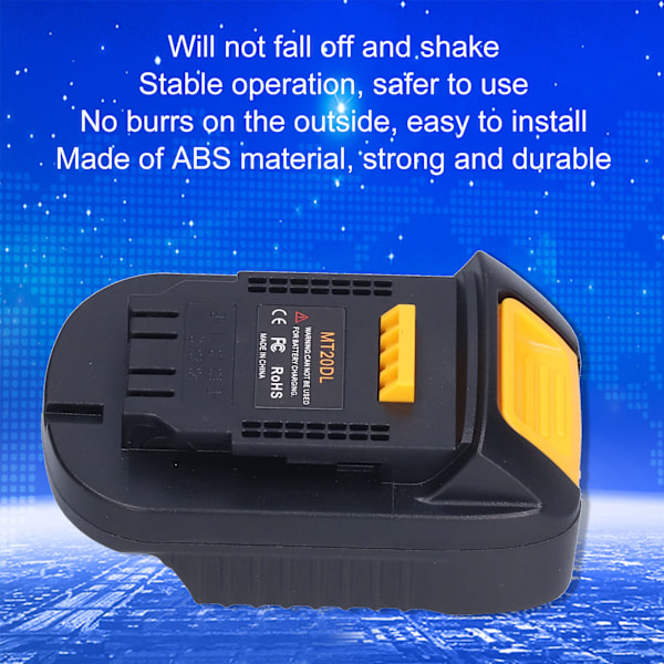 Batteriadapter Dock Power Mount Connector ABS Skal Batterier Konverteringsverktyg MT20DL