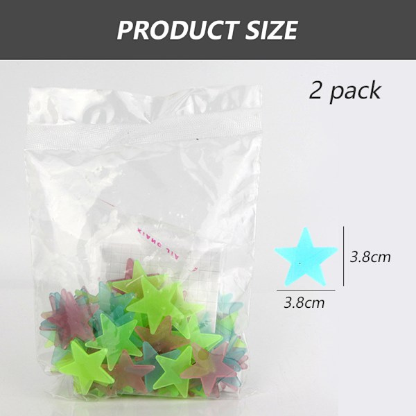 Självlysande Väggdekaler, Barnrumsdekoration med Fluorescerande Stjärnor, Självlysande Plast Heminredning för Takvägg, Superljusa Återanvändbara Väggdekaler