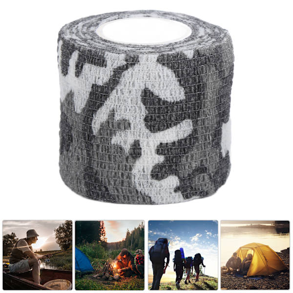 Kamouflagetejp utomhus självhäftande non-woven kamouflagetejp för jakt och ridning svart och vitt camo