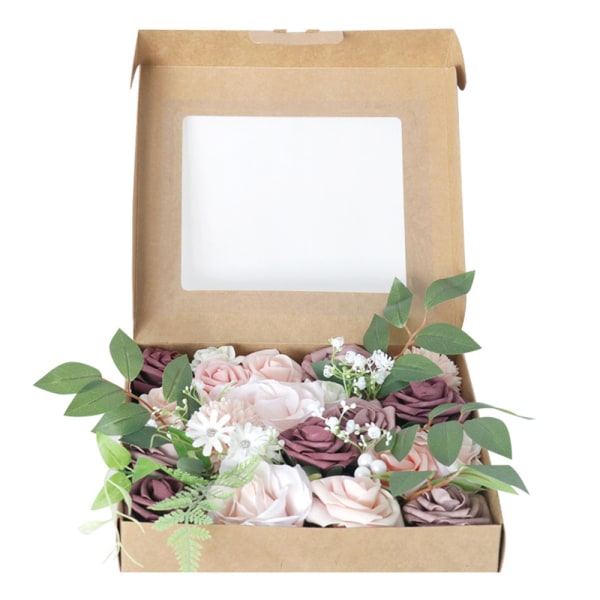 Konstgjord blomlåda bröllopsfest presentförpackning-bönpasta pulver