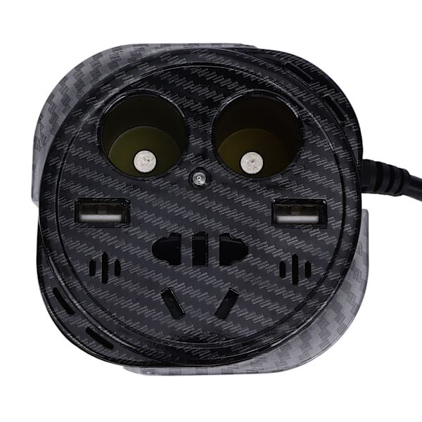 150W Bilströmkonverter med röststyrd LED-färgad stämningsbelysning USB-laddningskonverter Aluminiumlegering Koppformad 12V till 220v Utmatning