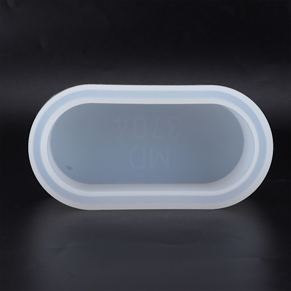 Silikonform Lång Ellips Slät Lätt Avformning Hartsform för Smyckesförvaring Box Blomkruka Present