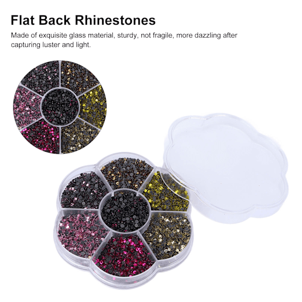 10080 st Flat Back Rhinestones Bländande Färgglada DIY Robusta Regnbågsfärgade Rhinestones Runda Pärlor för Manikyr MakeupS607-2