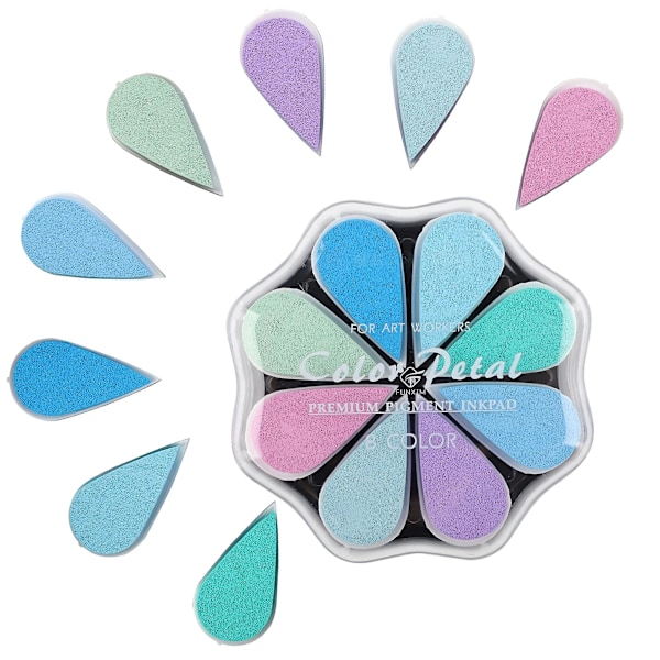 Gummistämpeldyna för pyssel, giftfri tvättbar färg perfekt för barnmålning, korttillverkning, scrapbooking och gör-det-själv-projekt (8 livfulla färger)