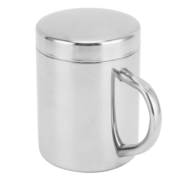 Stilren kaffemugg i rostfritt stål för utomhusäventyr, dubbelväggskonstruktion säkerställer lätthet och styrka, okrossbar metallmugg vakuum