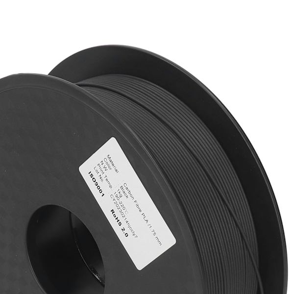 1,75 mm PLA-filament med kolfiber, smidigare extrudering, snabb utskrift, bra hållfasthet, 3D-skrivarfilament