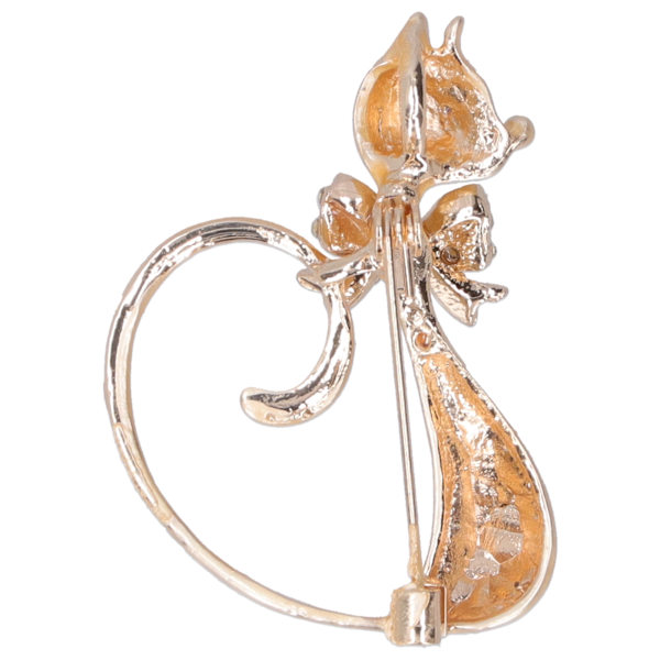 Brosch Nål Diamant Katt Djur Mönster Lapel Nål AllMatch Fest Corsage Tillbehör 2135(Guld)
