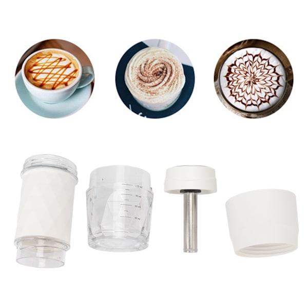 Manuell handkaffebryggare, bärbar resemaskin för kaffe, kompatibel med malet kaffe och kaffekapslar, för utomhusbruk, vit
