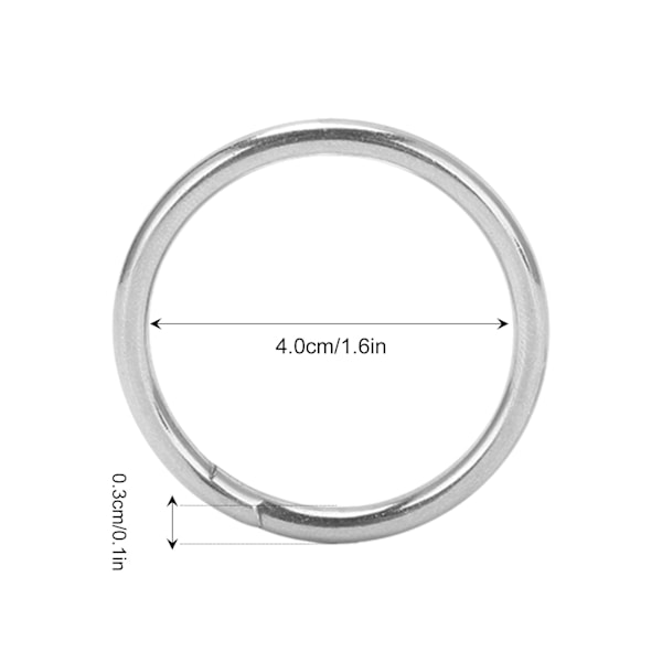 5 st rostfria O-ringar 3 mm Flerfunktionshårdvaruringar för marinbåtbagage 3x 40 mm / 0,1x1,6 tum