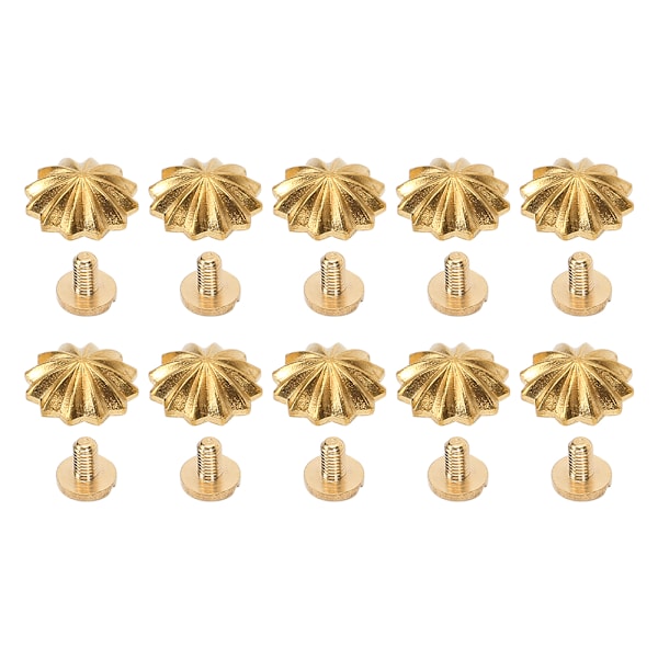 10 Set Antik Chrysanthemum Spik Mässing Skruvnit Dekoration 2#13mm