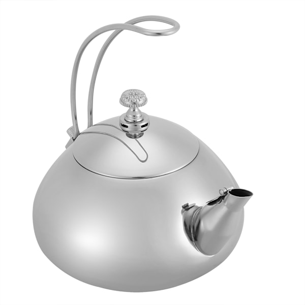 Klassisk 1,5L rostfritt stål tekanna induktionskokare vattenkokare snabb vattenuppvärmning kokande gryta (silver)