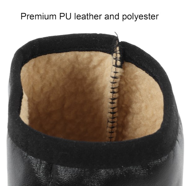 Sunnah Khuff-strumpor i PU-läder och polyester, bekväma, varma, med plyschfoder, termiska Khuffain-strumpor för skostorlek 36-41 EU, svarta, raka