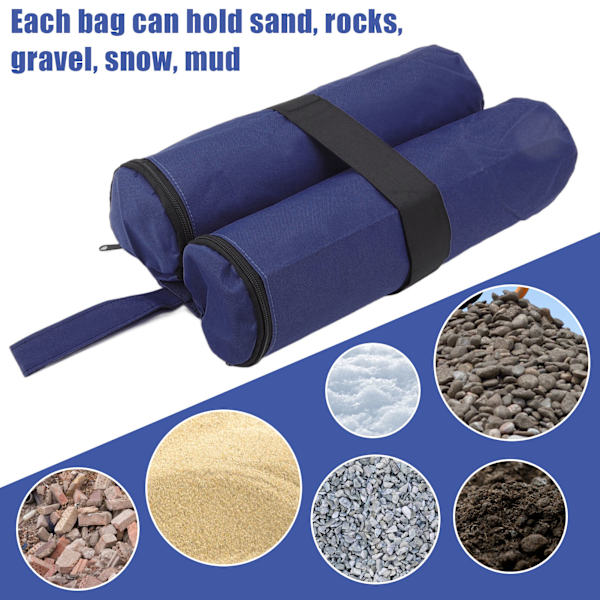 Tält Sand Bag Kardborre Design Tält Vikt Väska Fasta Sandsäckar för Utomhustält Markiser Solparaplyer Marinblå