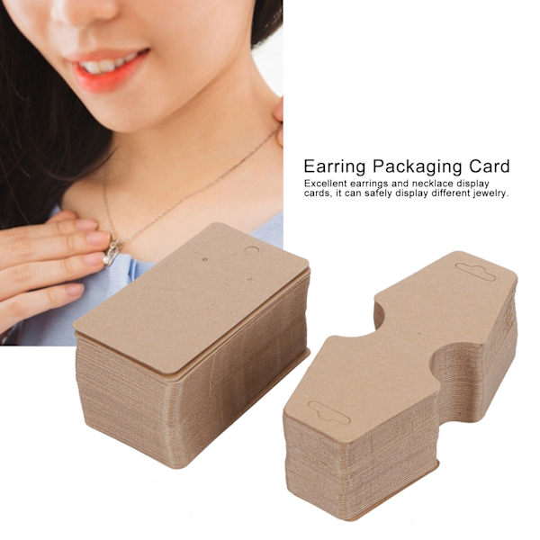 Örhänge Halsband Displaykort Örhänge Pluggar Kit DIY Smycken Förpackningstillbehör Brun