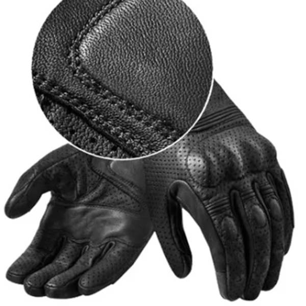 Helt läderhandskar Anti Slip Kallt väder Ridhandskar för motorcykelkörning Svart XXL