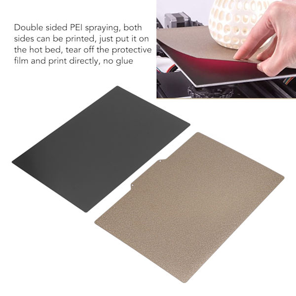 3D-utskrift PEI Fjäderstål Sängplattform 220x320mm Fjäderstål Magnetisk Gummibyggplatta för Voron