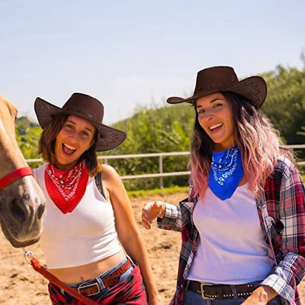 Cowboyhatt Maskeraddräkt Bred Brätte Western Cowgirl Hattar