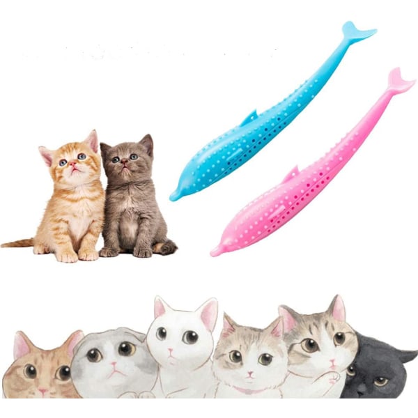 Kattandborste, kattfiskformad tandrengöring leksak, kattmynta katt leksak, kattmynta leksak, kattandborste, fisk katt leksak, tandborste för katter, tugga tänder