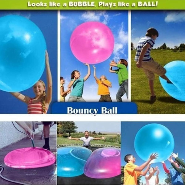 Vattenballong, bubbelbollleksak, bubbelballong, bubbelboll vattenfylld interaktiv, mjuk gummiball, bubbelboll uppblåsbar för sommarstrand,
