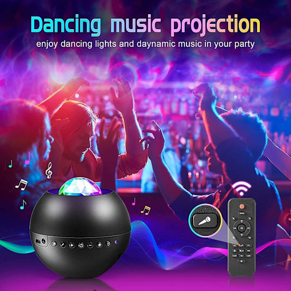 Tonårsrumsinredning, Norrskenseffekter Multifunktionell Galaxstjärnprojektor med Bluetooth-högtalare, Perfekt som födelsedagspresent eller julklapp