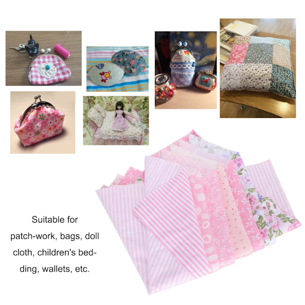 6 st bomullstyg twill trycktyg DIY handgjord lapptäcke sömnad hantverk 50x40cm (rosa (6 färger))