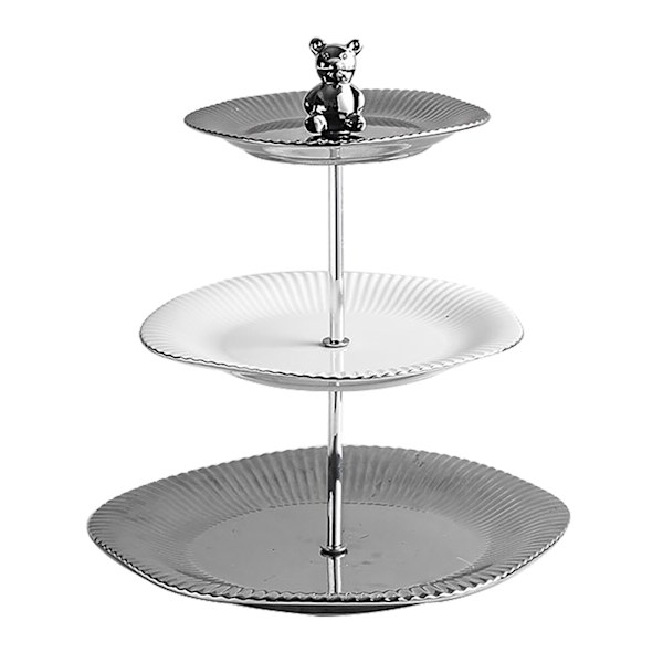 Cupcake-ställ Dessertbord Display Set Tiered Servering Cake Tray Fester Serveringsplatta för Tea Party 3 Tier