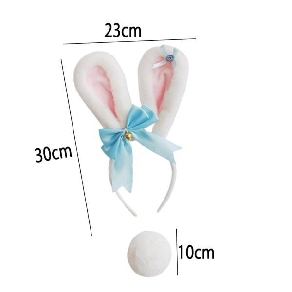 Bunny Ears and tail Set, Plysch Easter Rabbit Ears Pannband Svans