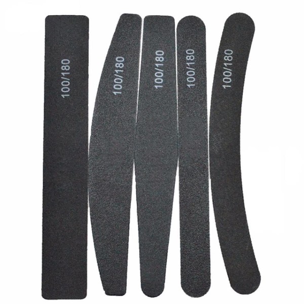 Dubbelsidiga Nagelfilar 5st 100/180 Svart
