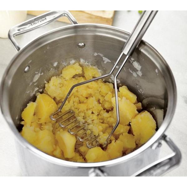 Potatismosare i rostfritt stål, potatispress, grönsakspress, kökshjälp
