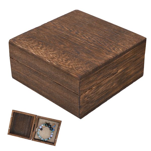 Retro stil förvaringslåda High-End Square smyckeskrin förvaringslåda vaxad kista för flera ändamål Square Box(Flap Cover):10 x 10 x 5cm
