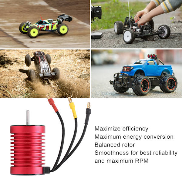 F540 Vattentät Borstlös Motor 3900KV 820W 3.175mm Balanserad Rotoraxel Motor för 1/10RC Bil