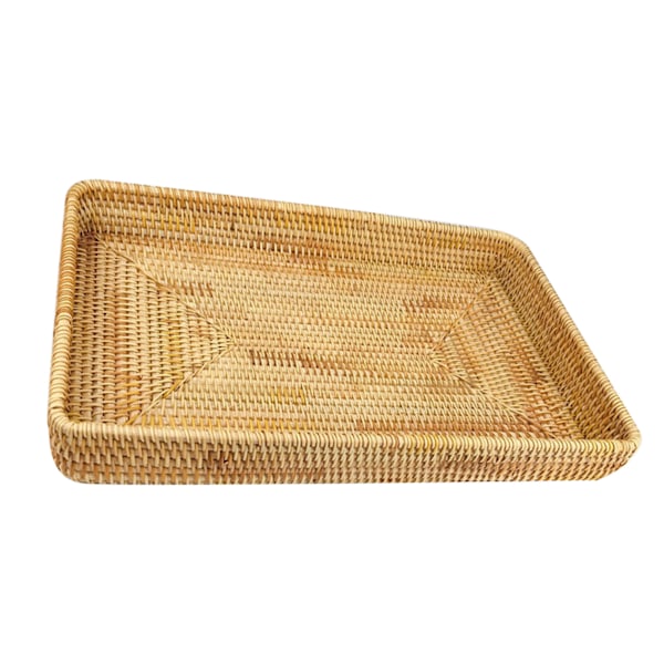 Elegant Handvävd Serveringsbricka i Rattan, Naturligt Slitstarkt Material För Ökad Hållbarhet Och Mångsidighet