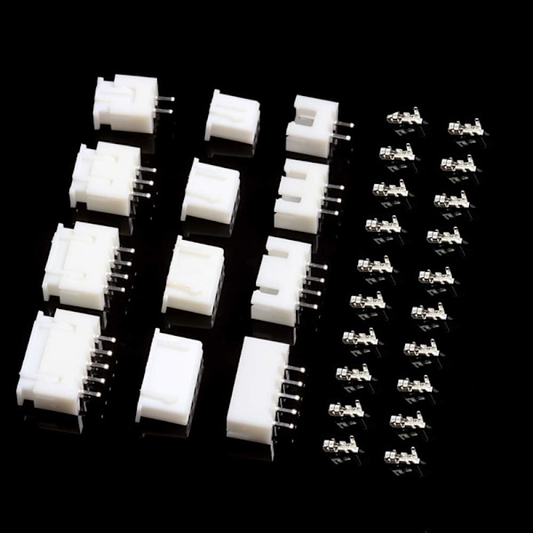 460 st JST-kontaktsats, JST-XH, 2/3/4/5/6-stifts han-/honkontakter, 2,54 mm honkontaktstiftkontakter