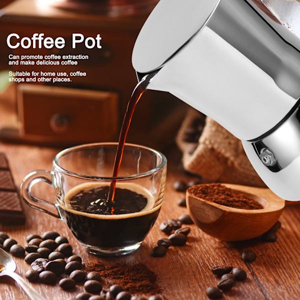 304 Rostfritt Stål Kaffebryggare Mocha Kanna Extraktionskittel för Hemkafé Användning