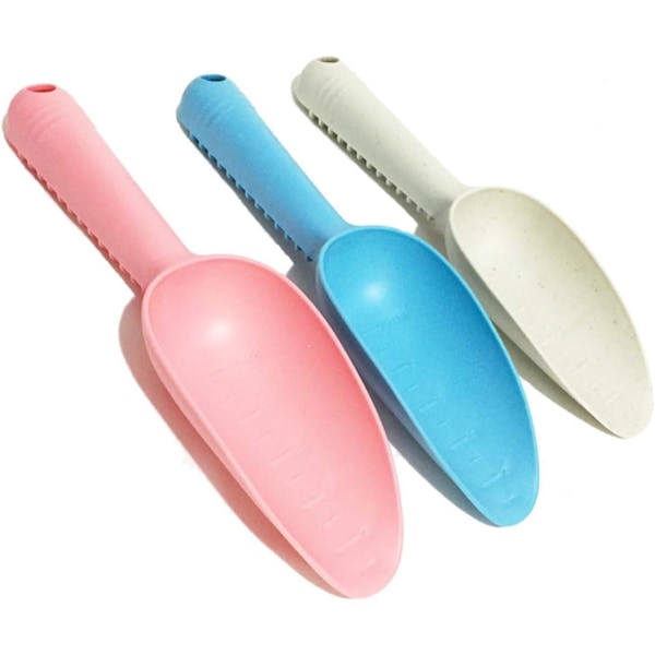 3 st barn plast hand spade, plast hemmagjord trädgårdsskötsel verktyg blomkruka spade skopa för blomjord grävning omplantering $3 pack plast trädgård