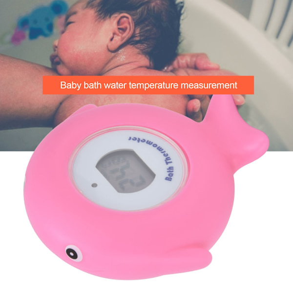 Baby Bad Elektronisk Termometer Söt Fiskformad LCD Dusch Temperaturmätare för Badkar SimbassängRosa