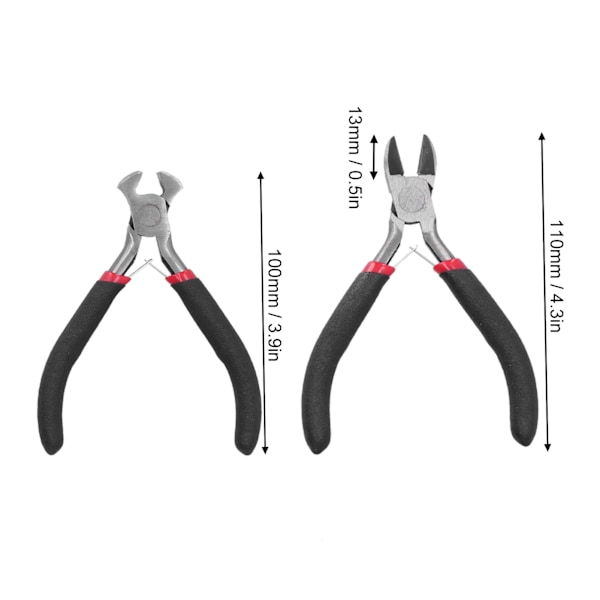 5-pack Tångset Diagonal Platt Näs Tång Bail Making Smycken Tång Hand Crimping Winding Verktyg