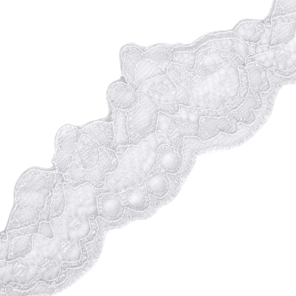 4,5 cm Dekorativ Spets Nylon Zigzag Mönster Trim Band Klädtillbehör 10 Yards Långt