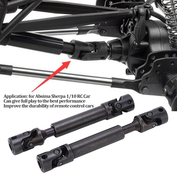 2PCS Metall Längsgående Drivaxel Center Universal Drivaxel för Absima Sherpa 1/10 RC Bil