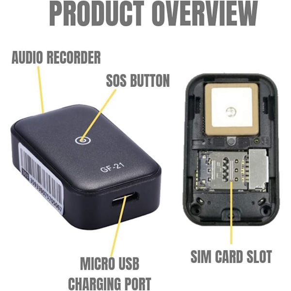 Gf-21 Realtidsspårningssystem, Mini GPS-tracker med magnetisk fästning och GSM GPRS-teknik för noggrann övervakning